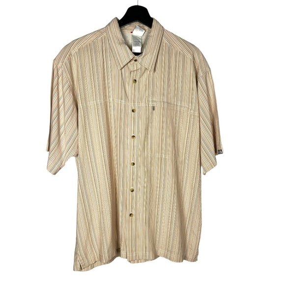 The North Face Other - The North Face Cream Micro Stripe Short Sleeve Button Up Shirt XL